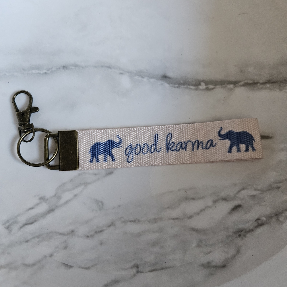Good Karma Keychain with Elephant Design